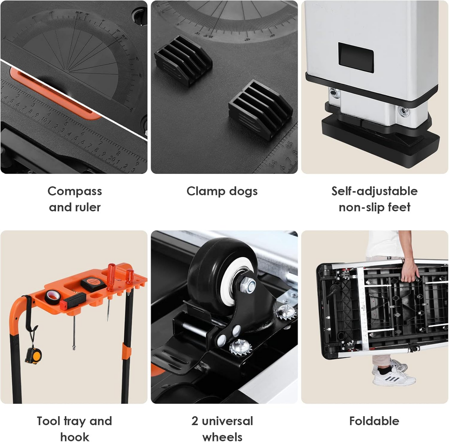 7-in-1 Rolling Work Stool with Storage