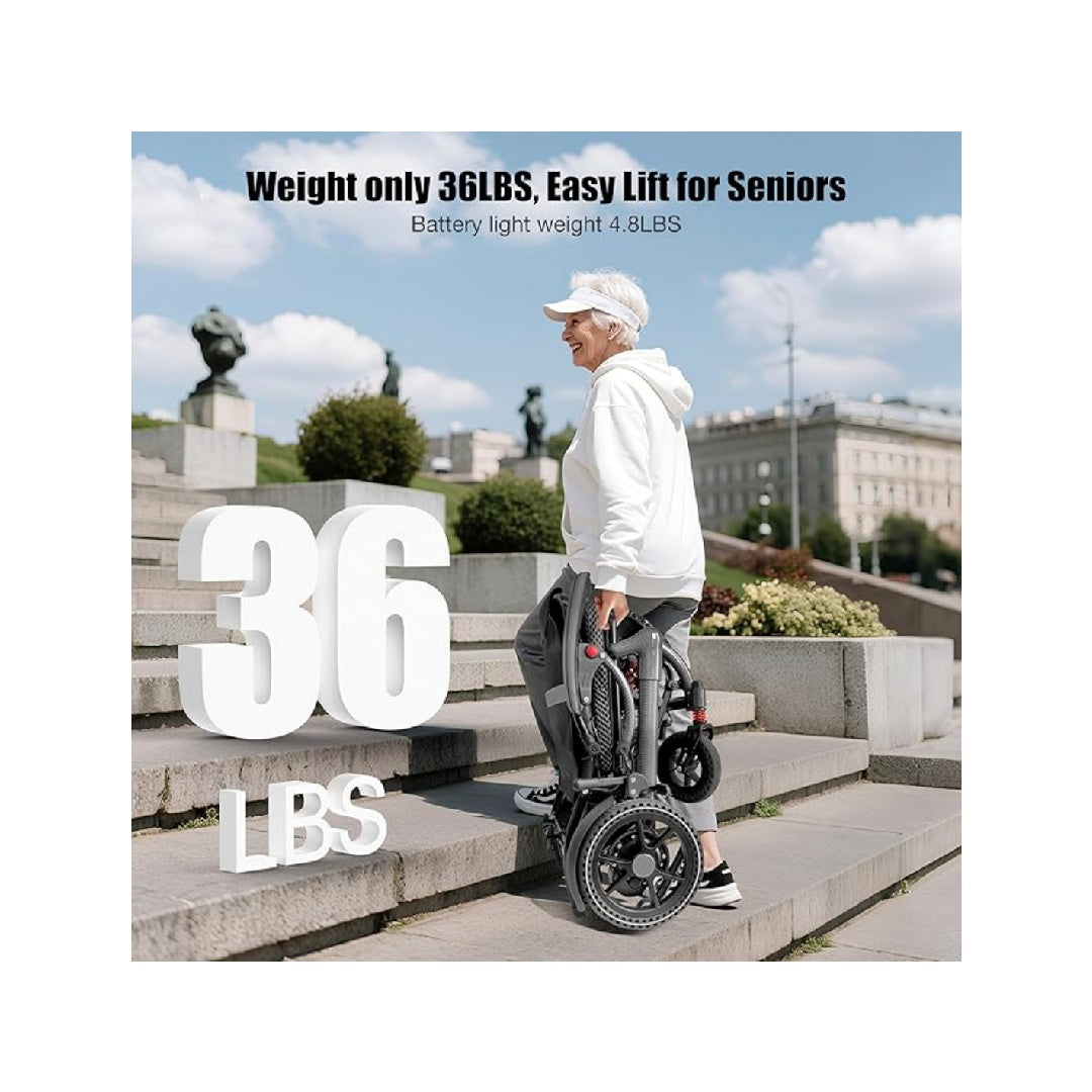 Adult Power Wheelchair, Supports 350 lbs, Airline Approved, 500W Brushless Motor