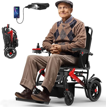 Adult Power Wheelchair, Supports 350 lbs, Airline Approved, 500W Brushless Motor