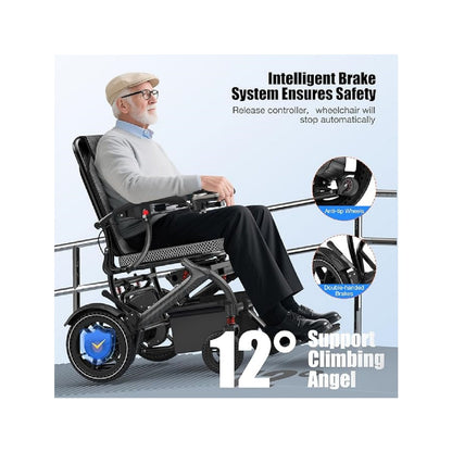 Adult Power Wheelchair, Supports 350 lbs, Airline Approved, 500W Brushless Motor