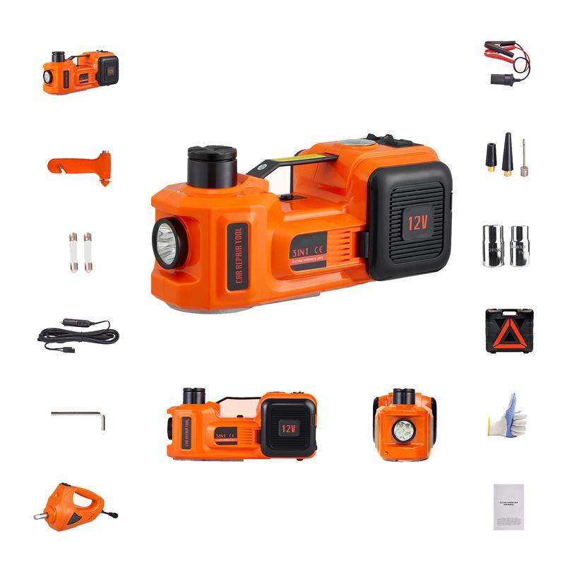 VEVOR Electric Car Jack, 5 Ton 11023 LBS Hydraulic Jack With Electric Impact Wrench