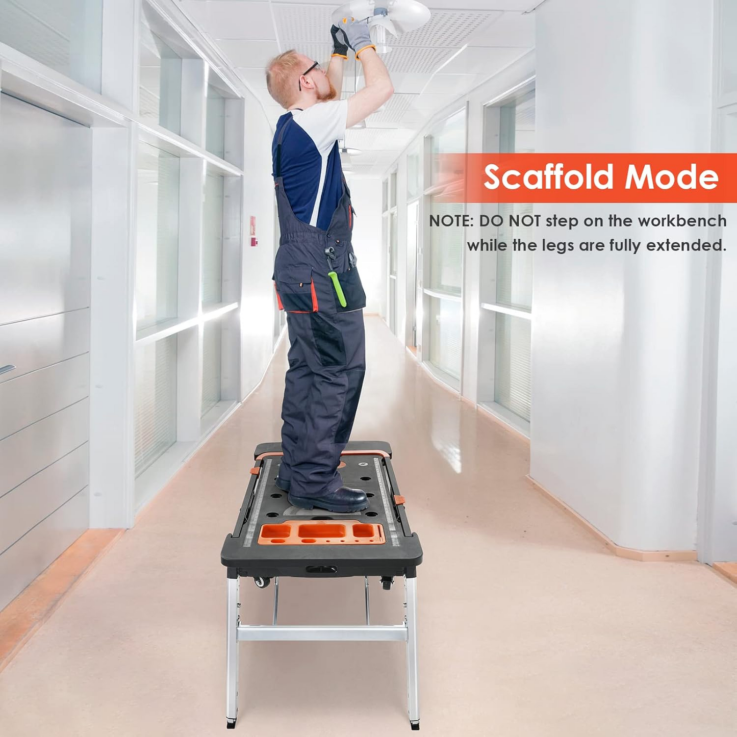 7-in-1 Rolling Work Stool with Storage