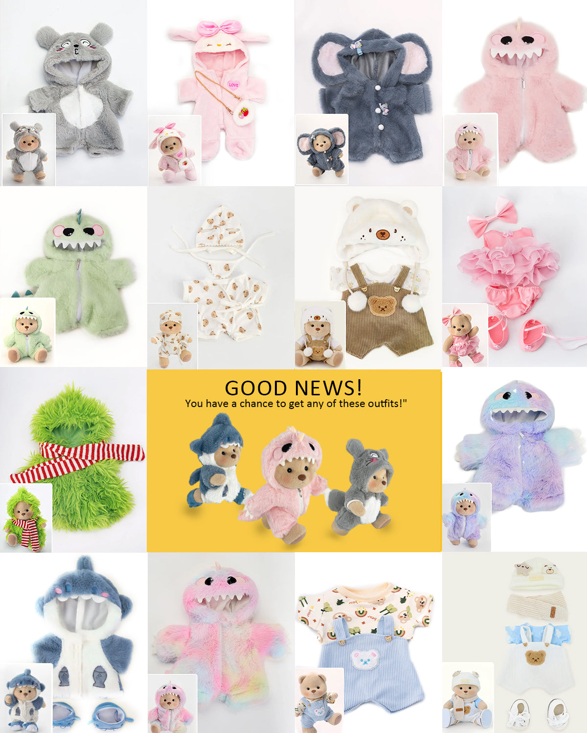 Pink Furry Dino Bear | Handmade Jointed Teddy Bear Gift