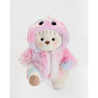 Pink Furry Dino Bear | Handmade Jointed Teddy Bear Gift