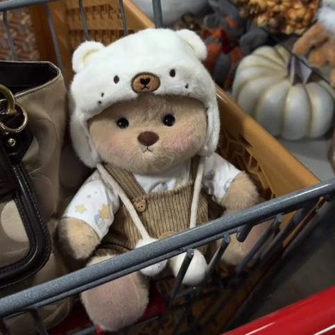 Pink Furry Dino Bear | Handmade Jointed Teddy Bear Gift