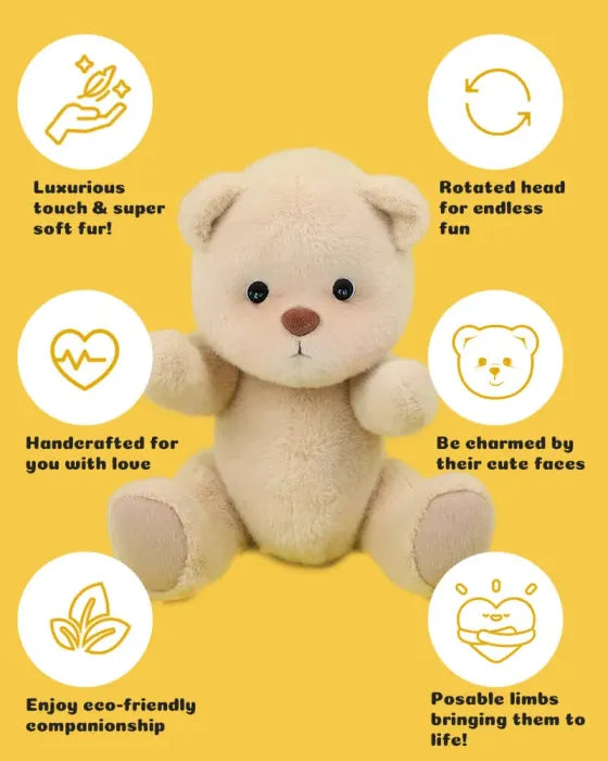 Pink Furry Dino Bear | Handmade Jointed Teddy Bear Gift