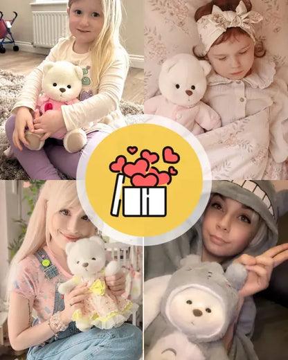 Pink Furry Dino Bear | Handmade Jointed Teddy Bear Gift