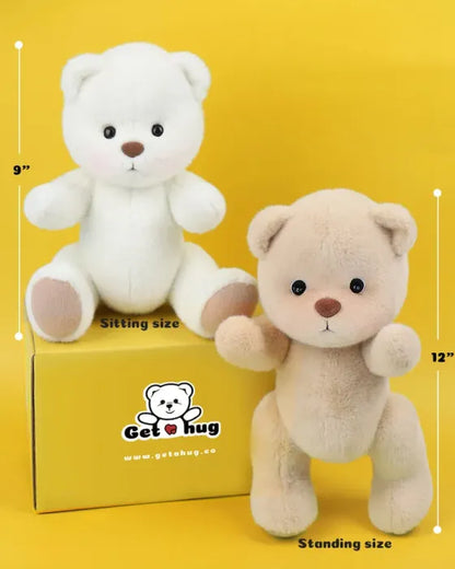 Pink Furry Dino Bear | Handmade Jointed Teddy Bear Gift