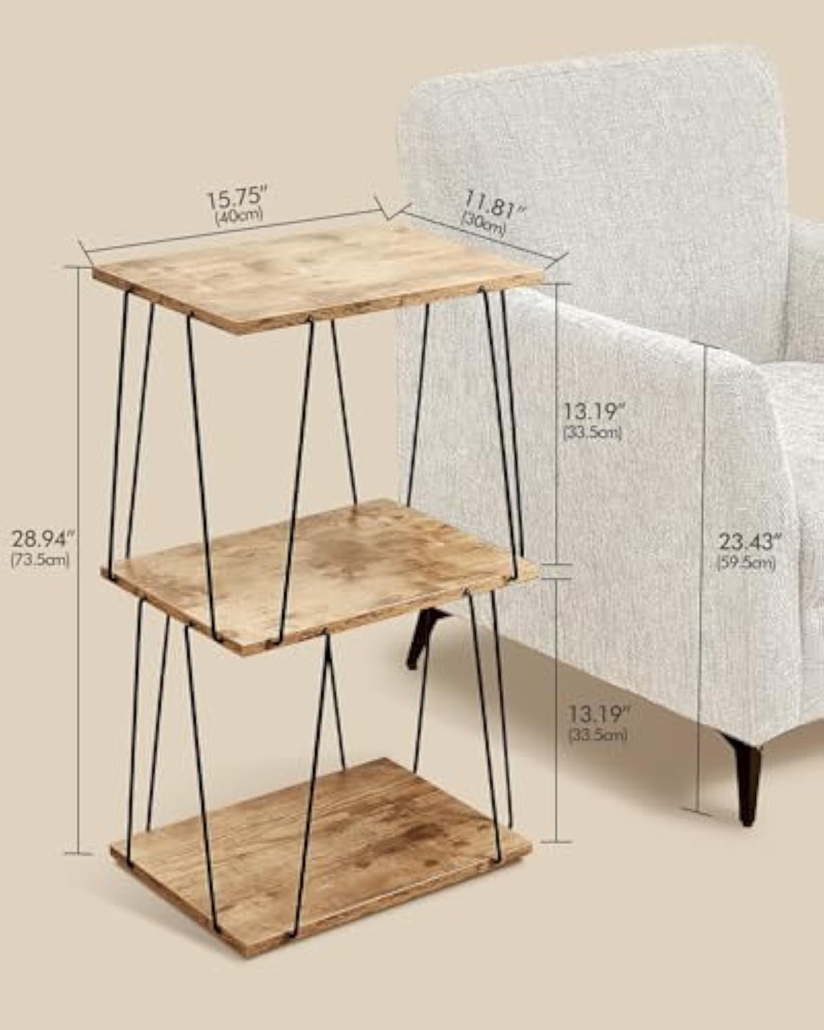 Tall Side Table, Small End Table, 29 inch High Entryway Table
