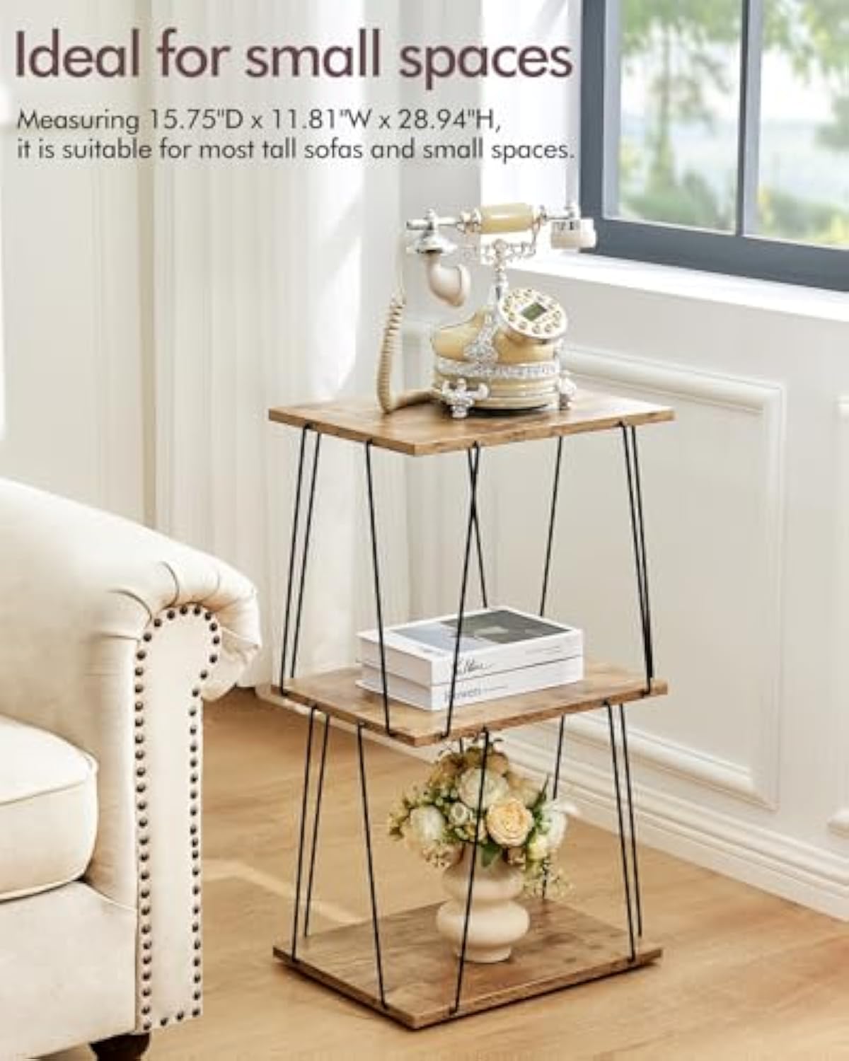 Tall Side Table, Small End Table, 29 inch High Entryway Table