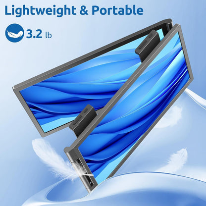 14" Dual Laptop Screen Extender – Portable 1080P IPS Triple Monitor, Plug & Play