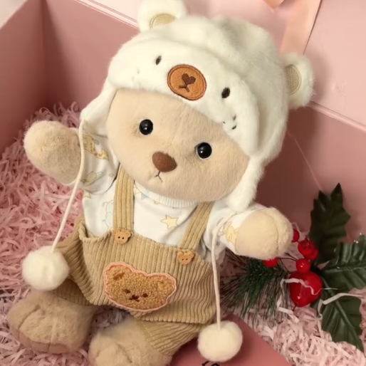 Pink Furry Dino Bear | Handmade Jointed Teddy Bear Gift