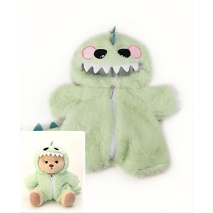 Pink Furry Dino Bear | Handmade Jointed Teddy Bear Gift