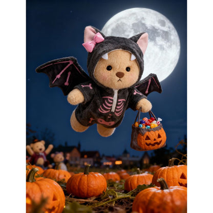 Pink Furry Dino Bear | Handmade Jointed Teddy Bear Gift