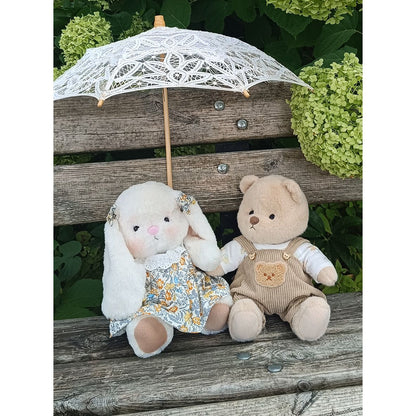 Pink Furry Dino Bear | Handmade Jointed Teddy Bear Gift